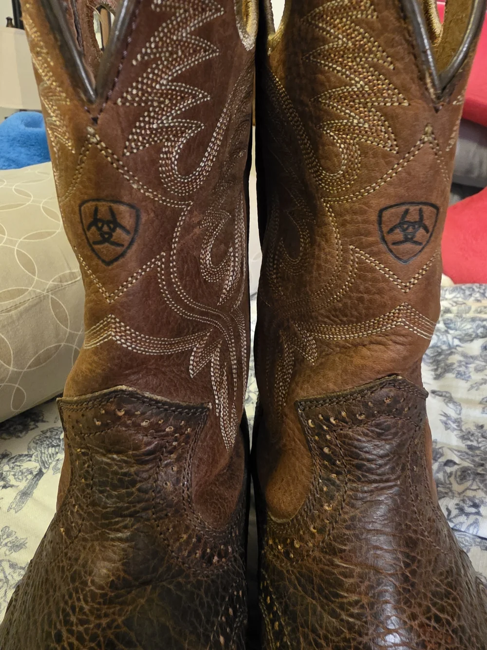 Ariat Brown Leather Western Pull-On Boots Men's 9.5D